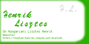 henrik lisztes business card